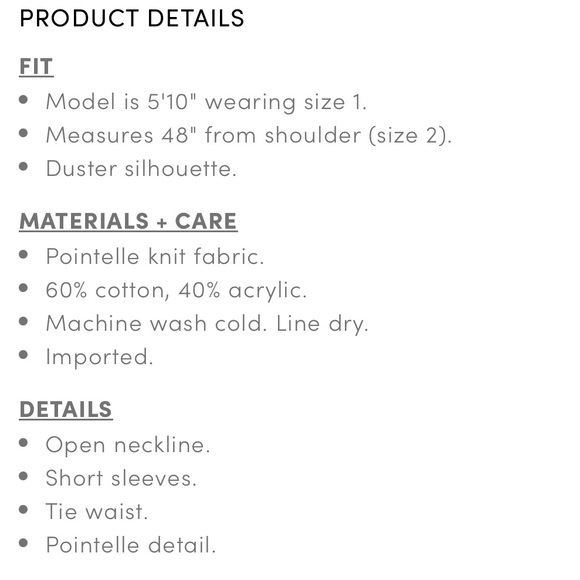 Torrid Women’s Plus Size Crochet Duster Short Sleeve Tie Waist Sweater - Picture 6 of 11